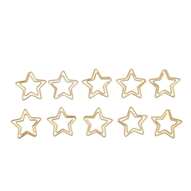 100 Clips De Papel, Forma De Mini Estrella, Clip De Papel Engrosado, único Y Elegante, Clips De Abrazadera De Papel Dorado, Clip Para Marcapáginas De Libros Para El Hogar, La Escuela Y La Oficina