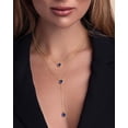 thumbnail image 4 of Women's 18K Gold Plated Layered Y Necklace with Blue Sapphire Teardrop Pendant, 4 of 6