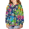 thumbnail image 5 of chaqlin Boys Soccer Hoodies Size 11-13 Kids Long Sleeve Sweatshirts Colorful Paint Full-Zip Hooded Jacket Kids Hooded Coat with Pockets Fall Winter Clothes, 5 of 6