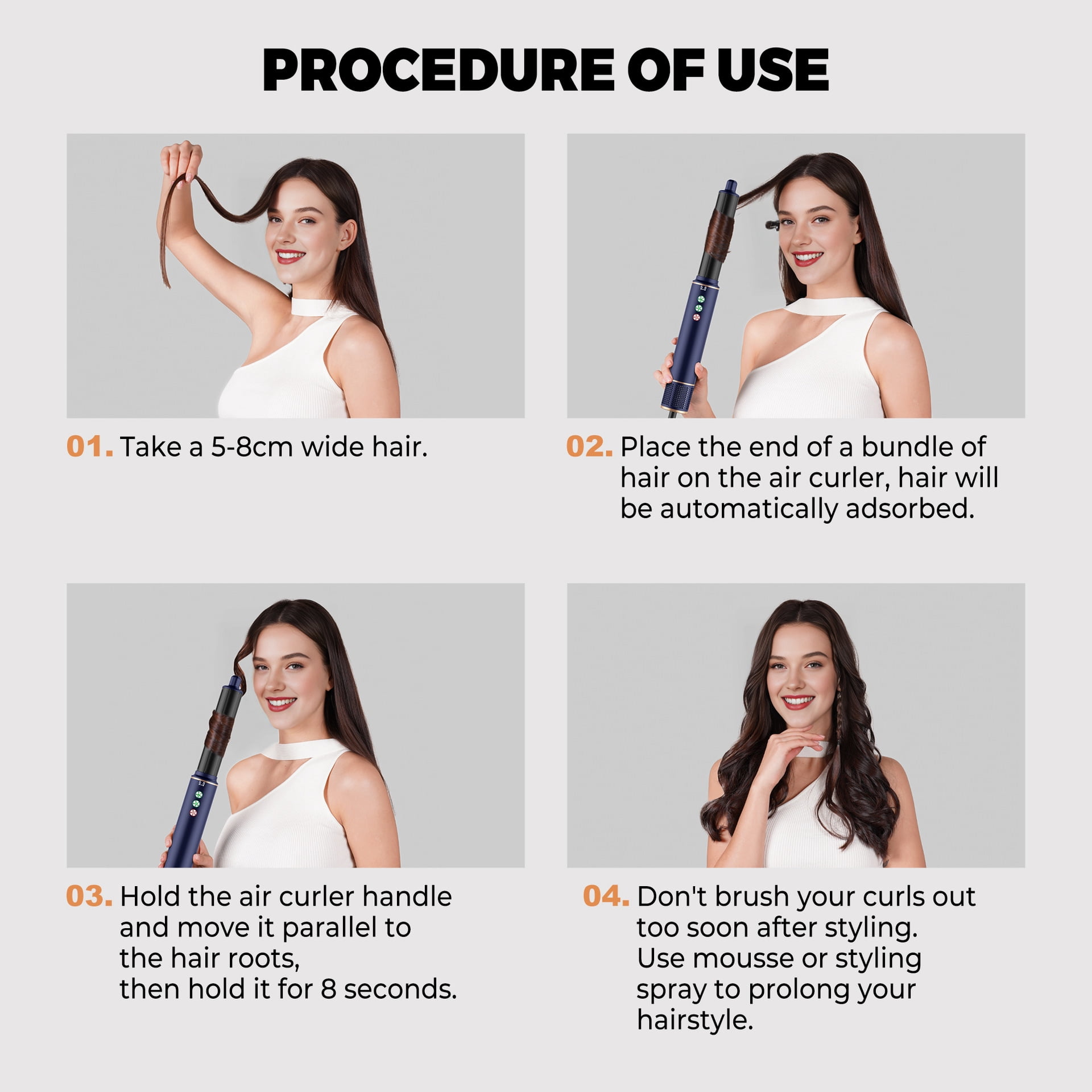 6-in-1 Hot Air Styler Kit, Professional Hair Dryer Brush Set with 6 Interchangeable Attachments, Ionic Multi-Styler for Drying, Straightening, Curling & Volumizing