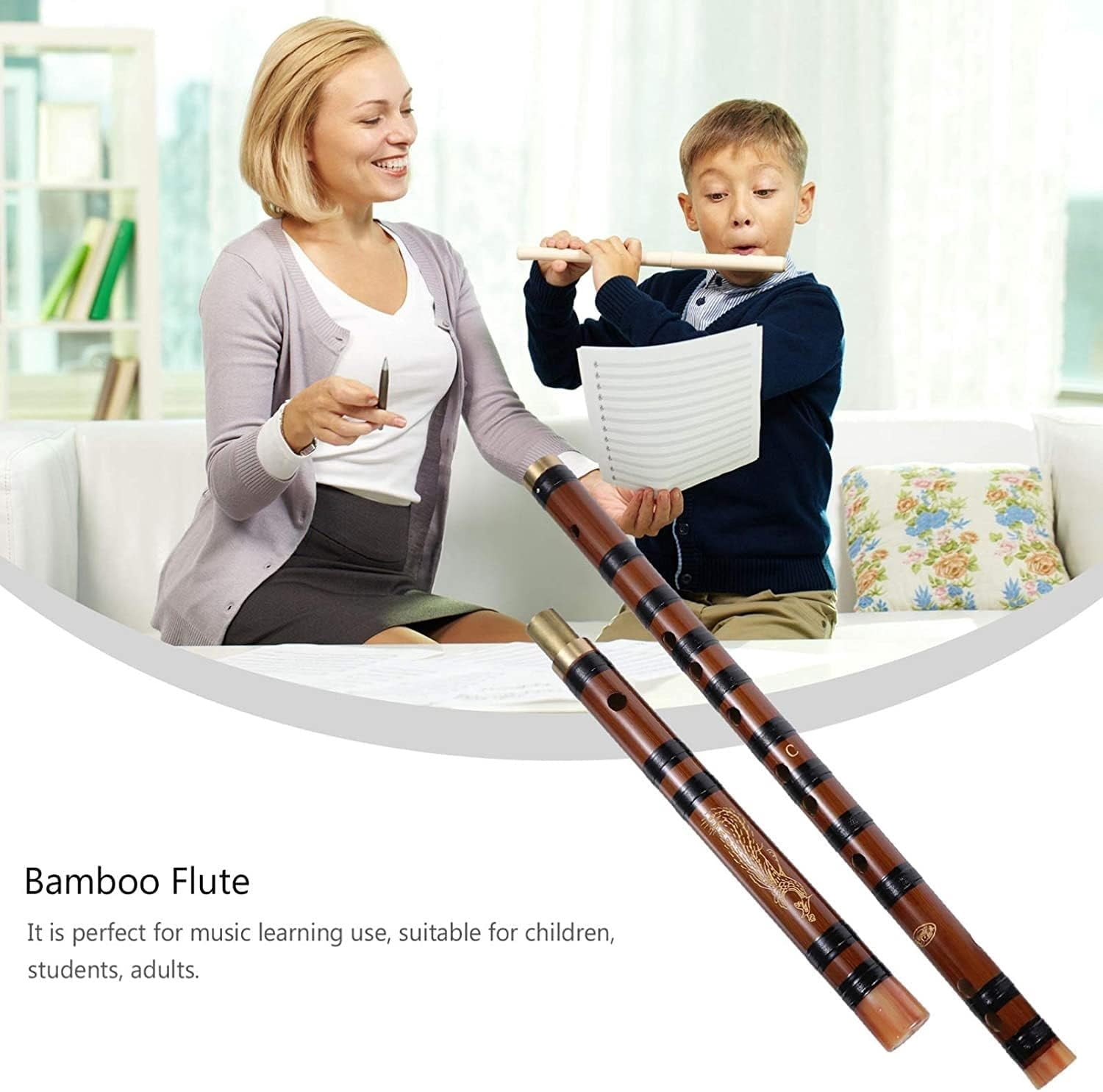 C/D/E/F/G Key Chinese Dizi Bamboo Flute Traditional Dizi Flute Classical Chinese Musical Instrument [Energy Class A]