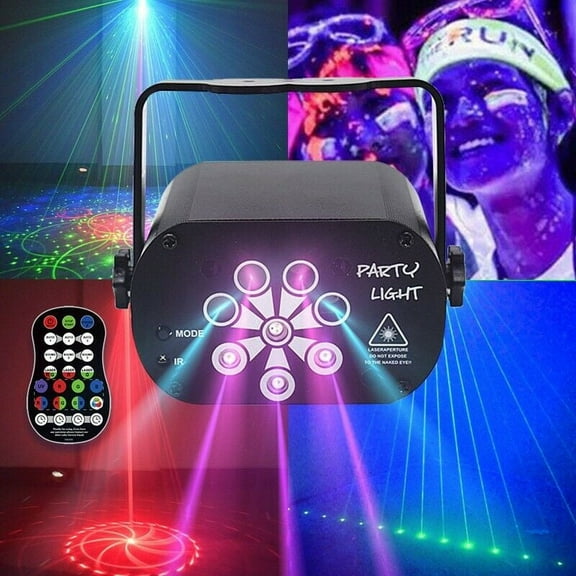 FZFLZDH Party Light Stage Laser Light Mini Flash USB Strobe Light 128 Pattern RGB Color DJ Disco Lights Projector by Sound Activated Remote Control for Stage Lighting Christmas Parties (Charge)