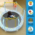 thumbnail image 2 of CZBZ 55'' Toddler Trampoline for Kids with Enclosure Net, Basketball Hoop, Indoor & Outdoor Small Trampoline for Ages 3-8, Mini Trampoline Max Load 110 LBS, Mini Trampoline for Boys Girl, 2 of 10