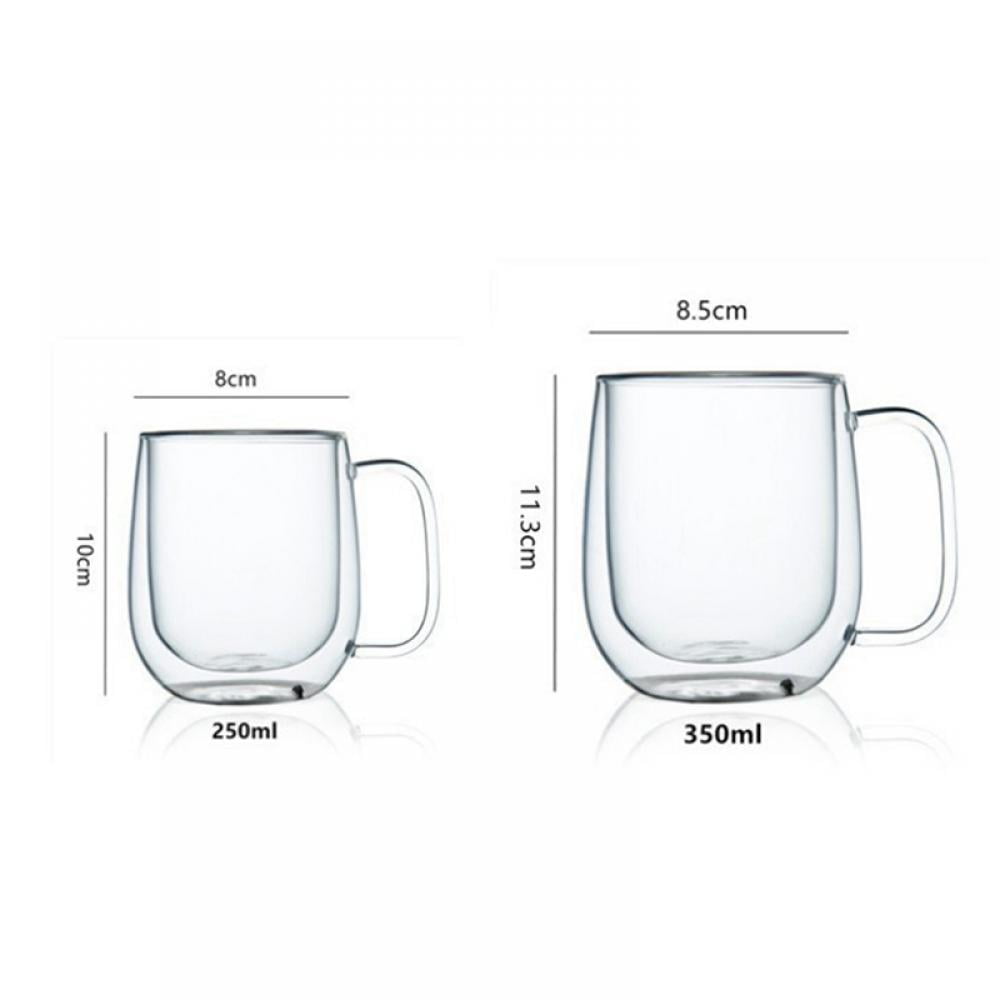 KitchenTour Insulated Coffee Mug 8 oz- Double Wall Glass Coffee Cup with  Handle Set of 4 - Clear Gla…See more KitchenTour Insulated Coffee Mug 8 oz