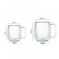 thumbnail image 2 of Double Walled Glass Coffee Mugs with Handle, 8 oz Thermal Insulated Clear Coffee Mug, Glass Cups for Americano, Latte, Espresso, Cappuccinos Beverage and Tea, 2 of 7