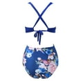 thumbnail image 3 of Aayomet Swimsuit for Women Leopard Pattern Splicing Swimsuit New Sexy Leaky Back (Navy, M), 3 of 4