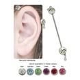 thumbnail image 1 of Jeweled Wavy Bead Industrial Barbell, 1 of 1