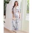 thumbnail image 5 of EKOUAER Women's Pajama Sets Button Down Loungewear Short Sleeve Sleepwear 2 Piece Pants Pjs Set with Pockets, 5 of 6
