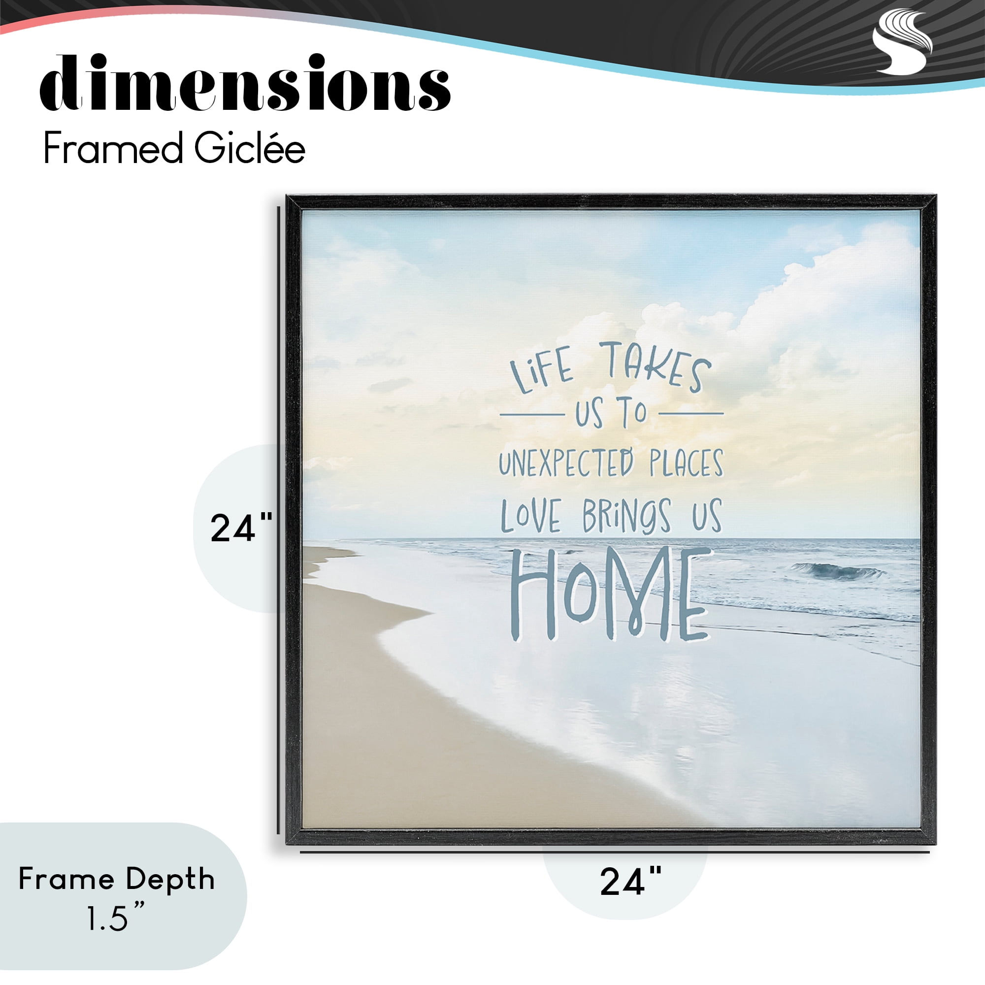 Stupell Industries Love Brings Us Home Inspiration Black Framed Giclee Art, design by Natalie Carpentieri