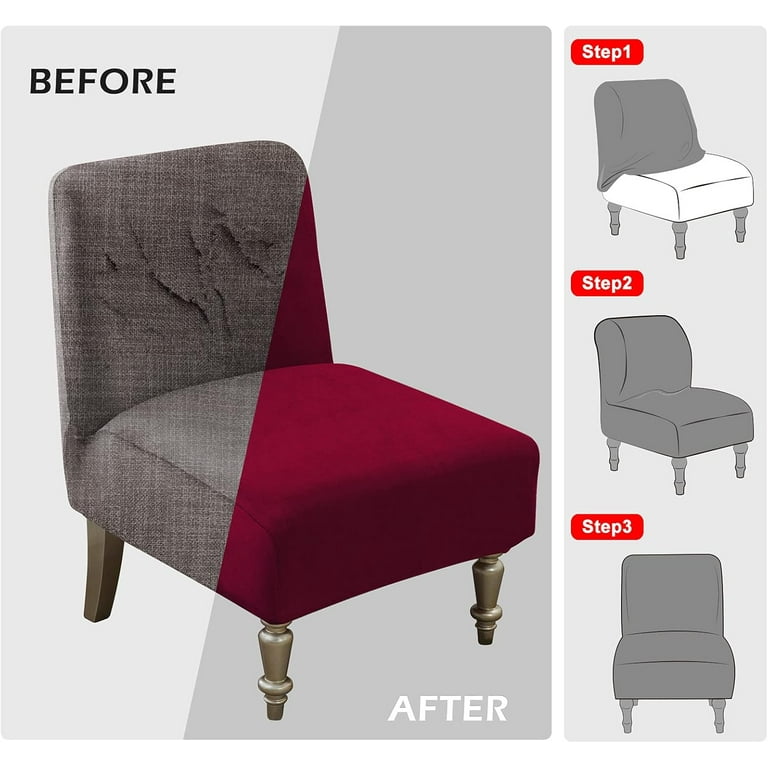 dxynlzq Armless Accent Slipper Chair Covers Stretch Armless Chair