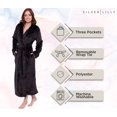 thumbnail image 4 of Silver Lilly Womens Robe - Plush Fleece Bathrobe - Full Length Robe with Shawl Collar - Black, XX-Large, 4 of 4