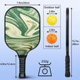 thumbnail image 3 of Pickleball Paddles Set Of 1, Fiberglass Surface, Liquid & Marble Print, 1 Paddles, 2 Balls & Bag, 3 of 5