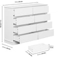 thumbnail image 2 of EastVita White 8 Drawer Dresser for Bedroom Wide Wooden Chest of Drawers with Wide Top for Closet Hallway and Living Room, 2 of 8