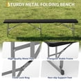 thumbnail image 5 of Kicctian 6FT Folding Outdoor Bench, Portable Outdoor Folding Benches, Durable HDPE Plastic, Metal Frame, Easy Storage & No Assembly, for Camping, Garden, Patio, Black, 5 of 7