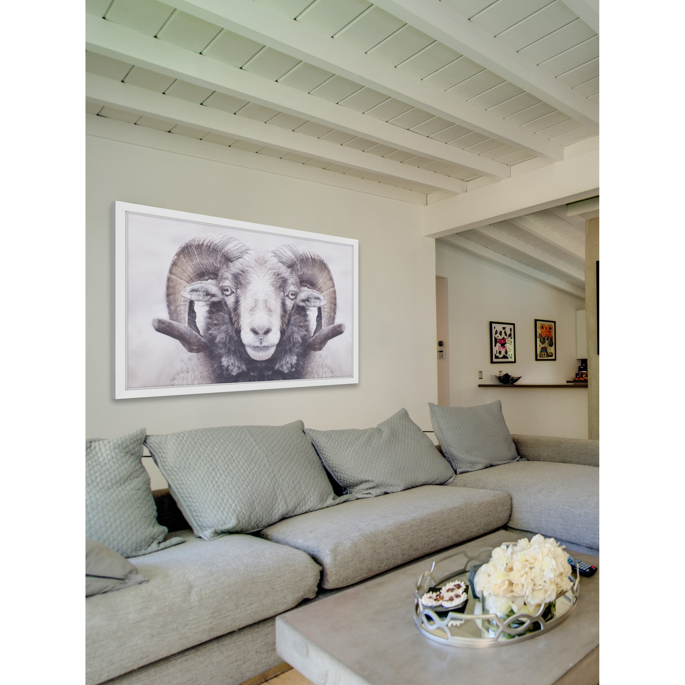 Marmont Hill "Majestic Curled Horns" Framed Painting Print