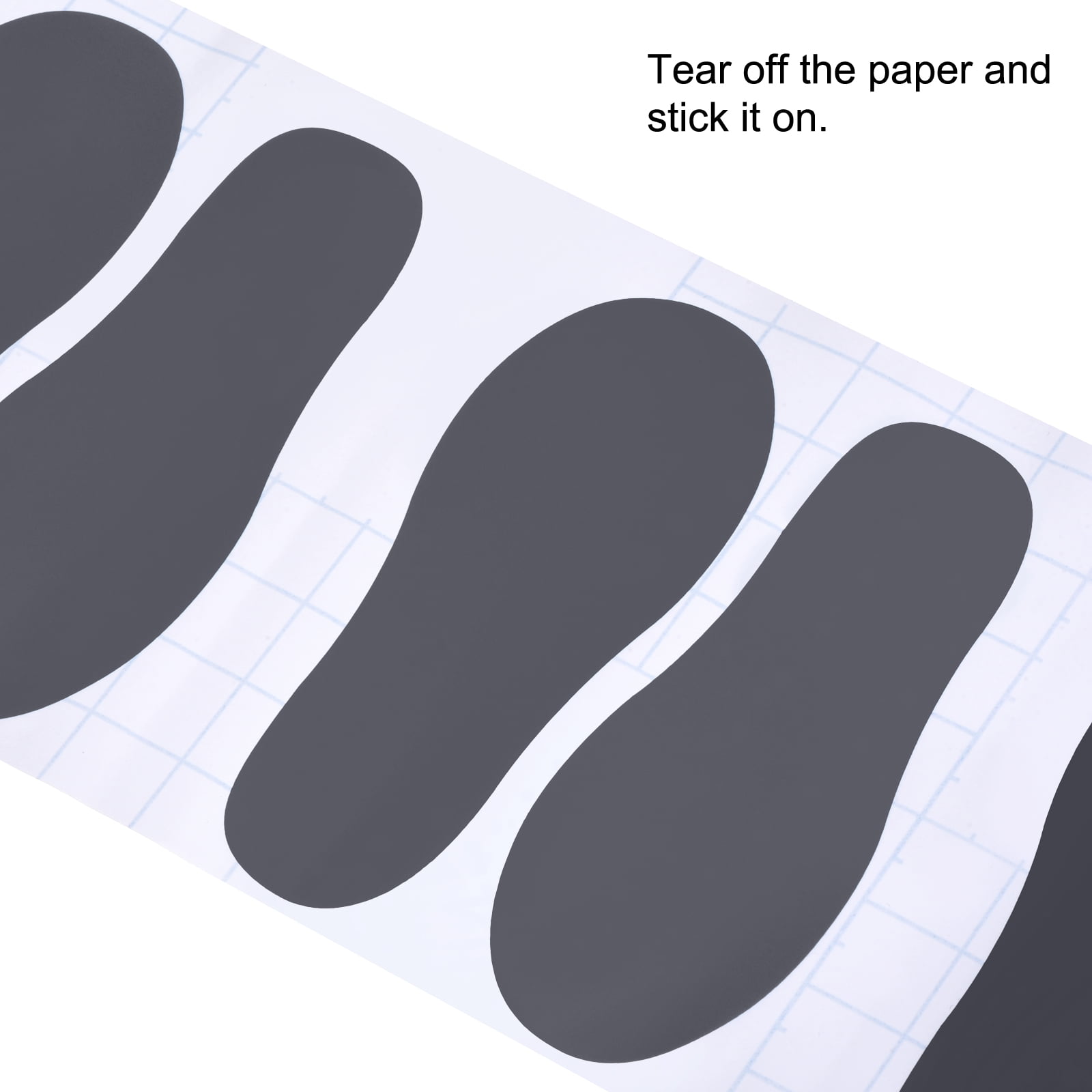 Unique Bargains Durable Footprint Sticker Shoes Floor Decal Sign Dark Gray 11x4.3"