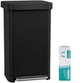 thumbnail image 3 of LAZY BUDDY 13.2 Gallon Stainless Steel Trash Can with 15 Trash Bags & Lid & Built-in Box for Odor Control, for Kitchen, Bathroom, 3 of 7
