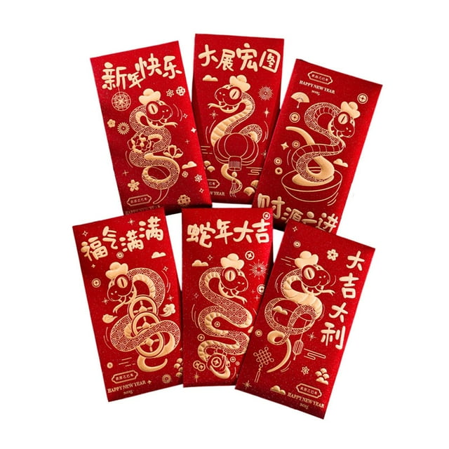 6 sobres rojos de papel para regalos Macarena Año Nuevo Chino 3,54 pulgadas x 6,69 pulgadas