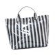 thumbnail image 3 of Bolso tote impermeable para mujer, moderno y sencillo, bolso de hombro a rayas, bolso tote deportivo para el trabajo. Rayas blancas y negras, 3 of 9
