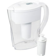 Angle View: Brita Space Saver Small 6 Cup Water Pitcher with Filter, White (35250)