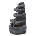 thumbnail image 4 of Selrti 5-Tiered Cascading Rock, 22" High Outdoor Garden Waterfall with LED Lights And Pump, Resin Water Fountain for Garden, Patio, Yard, Deck Decor, 4 of 8