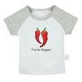 thumbnail image 2 of iDzn P is For Pepper Funny T shirt For Baby, Newborn Babies T-shirts, Infant Cute Veggies Tops, 0-24M Kids Graphic Tees Clothing (Short Gray Raglan T-shirt, 0-6 Months), 2 of 5