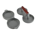 thumbnail image 4 of Molde de prensa para hamburguesas doble de aleación de aluminio antiadherente, para carne de res y hamburguesas, herramientas de cocina, 4 of 12