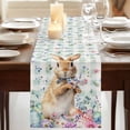 thumbnail image 3 of Table Runners 70 Inches Long Dress Scarves, Bunny Easter Farmhouse Coffee/Dining/Kitchen Table Decor, Holiday Table Runner, Spring Floral Rabbits Checkered Farmhouse 13x70 Inch, 3 of 9