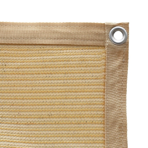 Shatex 90% Shade Fabric Sun Shade Cloth Taped Edge with Grommets Sun-Block Mesh Shade for Pergola Cover Canopy 10’ x 10’, Wheat