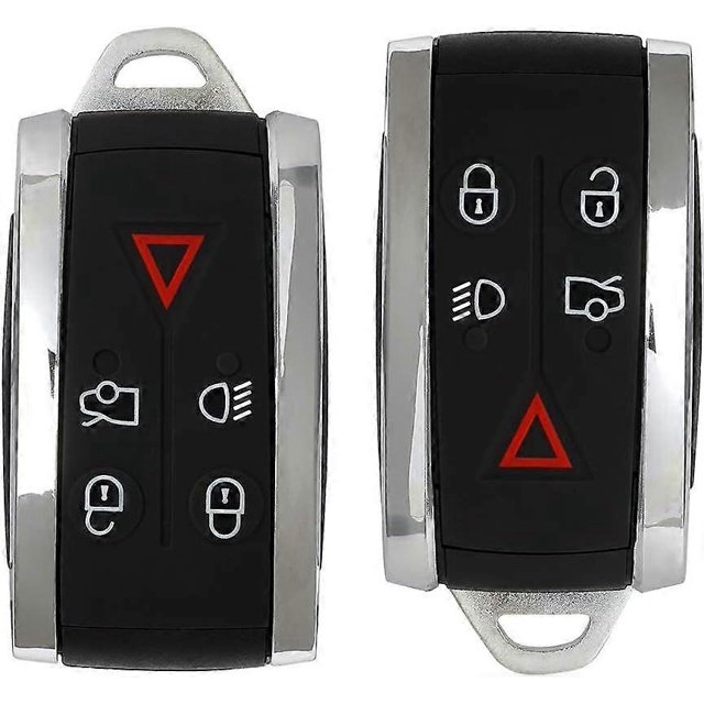 SCITOO Keyless Entry Remote Key Shell 5 Button Uncut Car Key Replacement for Jaguar XF 2009-2013 XJ8 2010 XK8 2006-2010 XKR 2