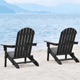 thumbnail image 3 of Yaheetech 2-piece Folding Adirondack Chair,Black, 3 of 9