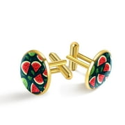 Watermelon Stainless Steel Cuff Links for Men, Versatile and Stylish Addition to Your Wardrobe, for Formal and Business Attire