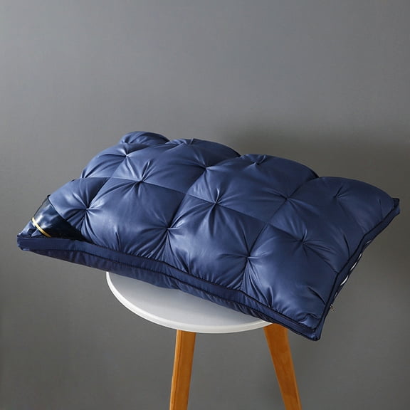 Pinch Pleat Bed Pillows for Sleeping, 1PC Soft Hotel Quality Down Alternative Pillows, Breathable Microfiber Cooling Pillow for Side and Back Sleepers, 26.38*17.7IN,Blue