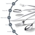 thumbnail image 3 of Juego de cubiertos de construcción resistente, cubiertos de diseño elegante de usos múltiples para cocinas y comidas diarias, servicio para 4 cuchillos, tenedores y cucharas, acabado de espejo, 3 of 5