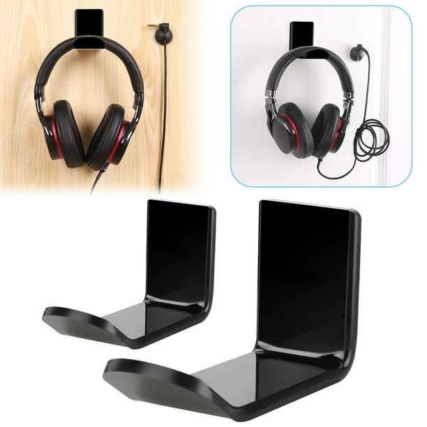 EEEKit 2 Pcs Headphone Headset Hanger Wall Mount, Headset Hook Under