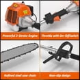 thumbnail image 3 of EAYSG Gas Pole Saw, 48CC 2 Stroke Gas Powered Pole Saws with 10 in Cutting Bar, Cordless Tree Trimmer,7 to 9.5 ft Extendable, Powerful Chainsaw for Tree Trimming Pruning, 3 of 7