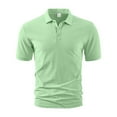 thumbnail image 3 of Muscularfit Short Sleeve Mens Polo Shirts Green Golf Workout Tshirt Collared Solid Pullover T-Shirts Big & Tall Dressy Tops,XXXL, 3 of 8