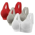 thumbnail image 1 of Posijego 3 Pack Womens Wireless Bras with Front Closure Full Coverage Push up No Underwire Everyday Bras, 1 of 3