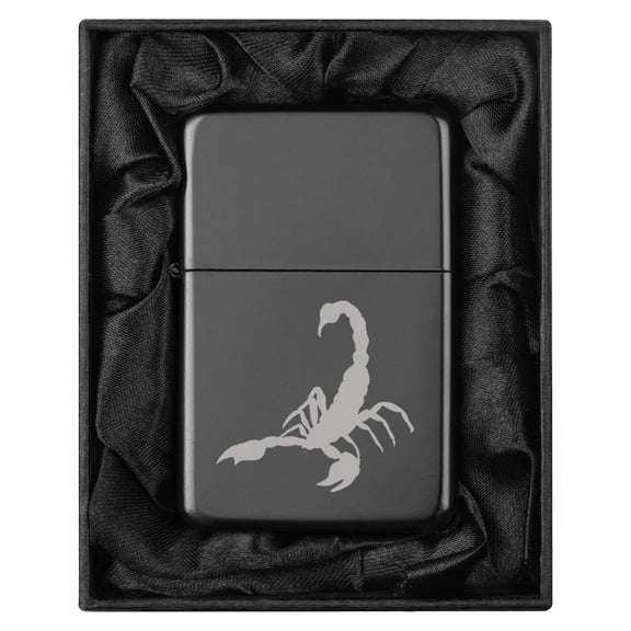 Lighter in Black Silk Lined Gift Box Scorpion (Black)