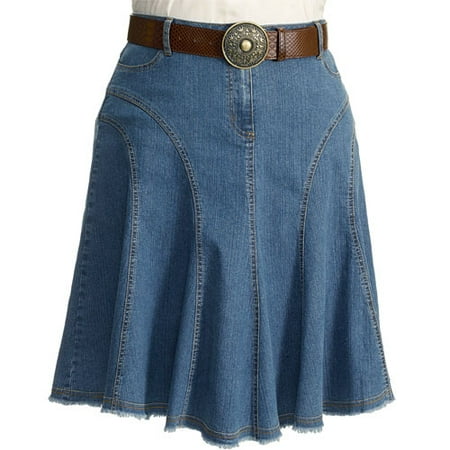 Faded Glory - Women's Plus Flared Skirt with Belt