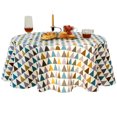 thumbnail image 1 of Round Tablecloth 140cm Cotton and Linen Fabric Simple Twill Tablecloth Nordic Style Stain-Proof Wrinkle-Resistant Decoration for Kitchen Dining Table (Colorful, Diameter 140cm), 1 of 5