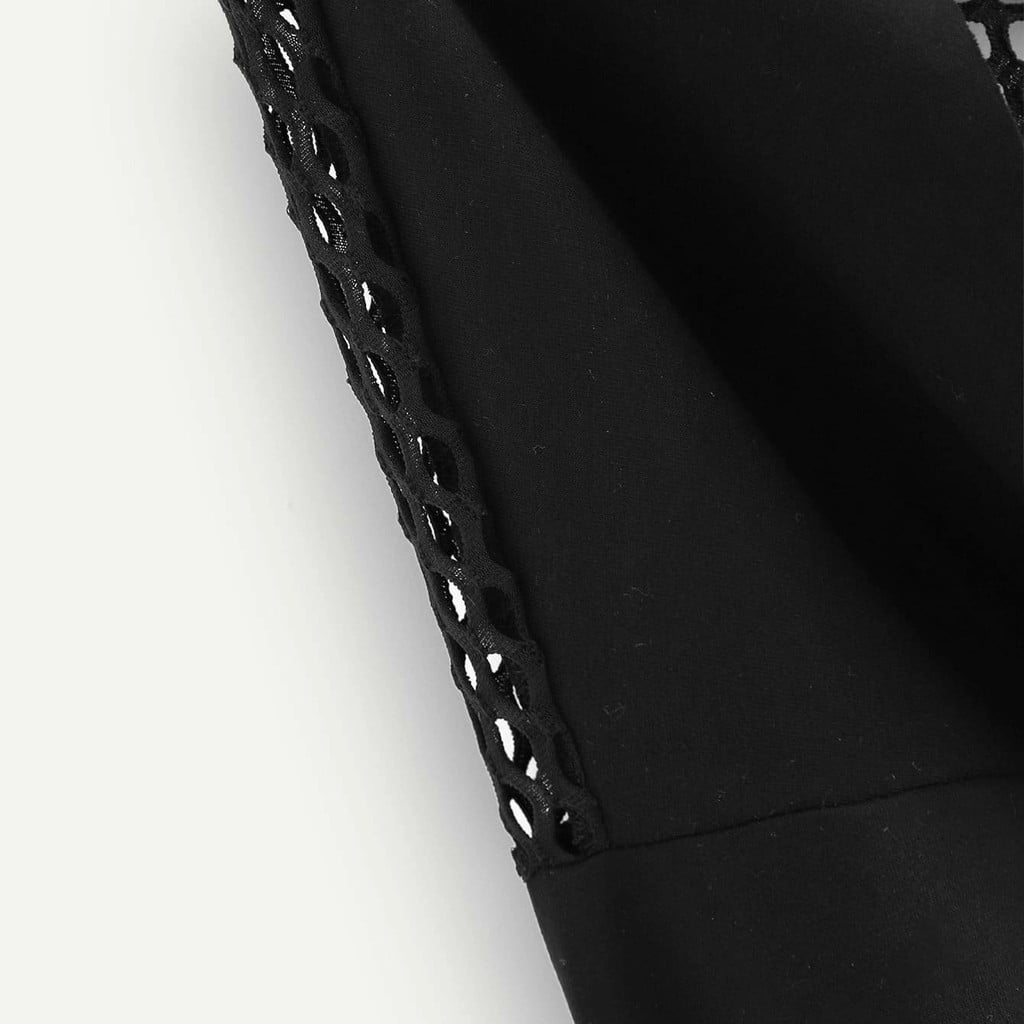 cutout mesh insert cropped hoodie