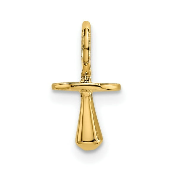 Diamond2Deal 14K Yellow Gold Polished 3-D Pacifier Charm Pendant for Women (L- 0.63 inch, W- 0.28 inch)