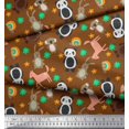 thumbnail image 3 of Soimoi Silk Fabric Floral & Cute Animals Cartoon Printed Fabric 1 Yard 42 Inch Wide, 3 of 3