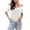 White, variant on Women off Shoulder T Shirts Short Sleeve Slim Fit Tops Solid Color Tee Shirts Elegant Tunic Shirt Women Sale Blouses