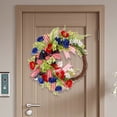 thumbnail image 5 of TOPRenddon Independence Day Wreath Door Hanging Basket, Patriotic Red White Blue Flower Vine Decoration for Front Porch, 4th of July Memorial Day Outdoor Indoor Wall Home Festive Decor, 5 of 6