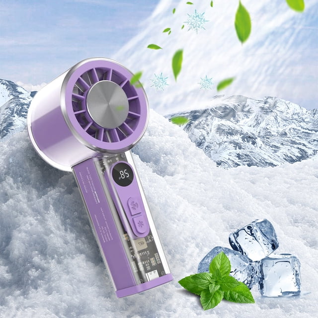 Deeceymbur Portable USB Rechargeable Handheld Fan 5 Speed 4000mAh Battery Quiet Desktop Office Travel Outdoor Personal Cooling