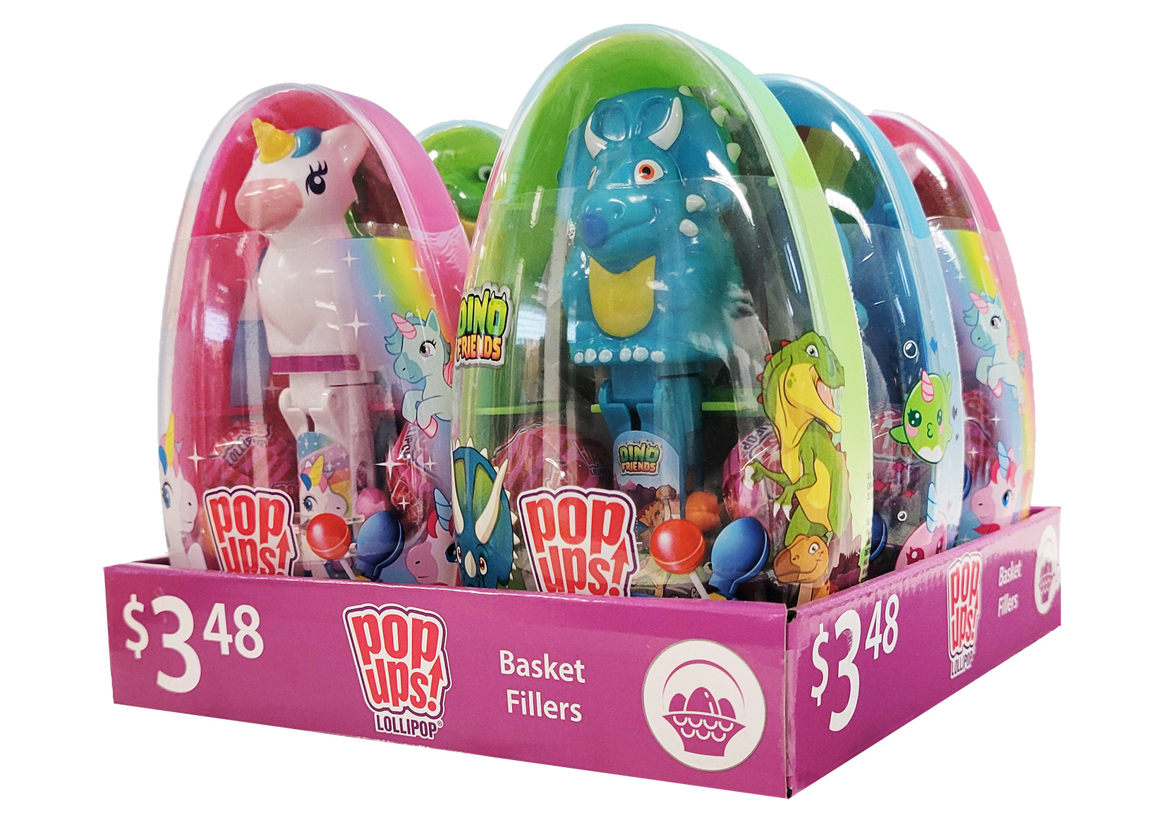 Flix Candy Unicorn Pop up Lollipop Jumbo Egg, Strawberry Flavored,  .70 oz