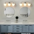 thumbnail image 6 of Bathroom Vanity Light Fixtures 3-Lights Brushed Nickel Vanity Lights Over Mirror, E26 40W Modern Bathroom Lighting Fixture with Milky White Glass for Bath Restroom, 6 of 9