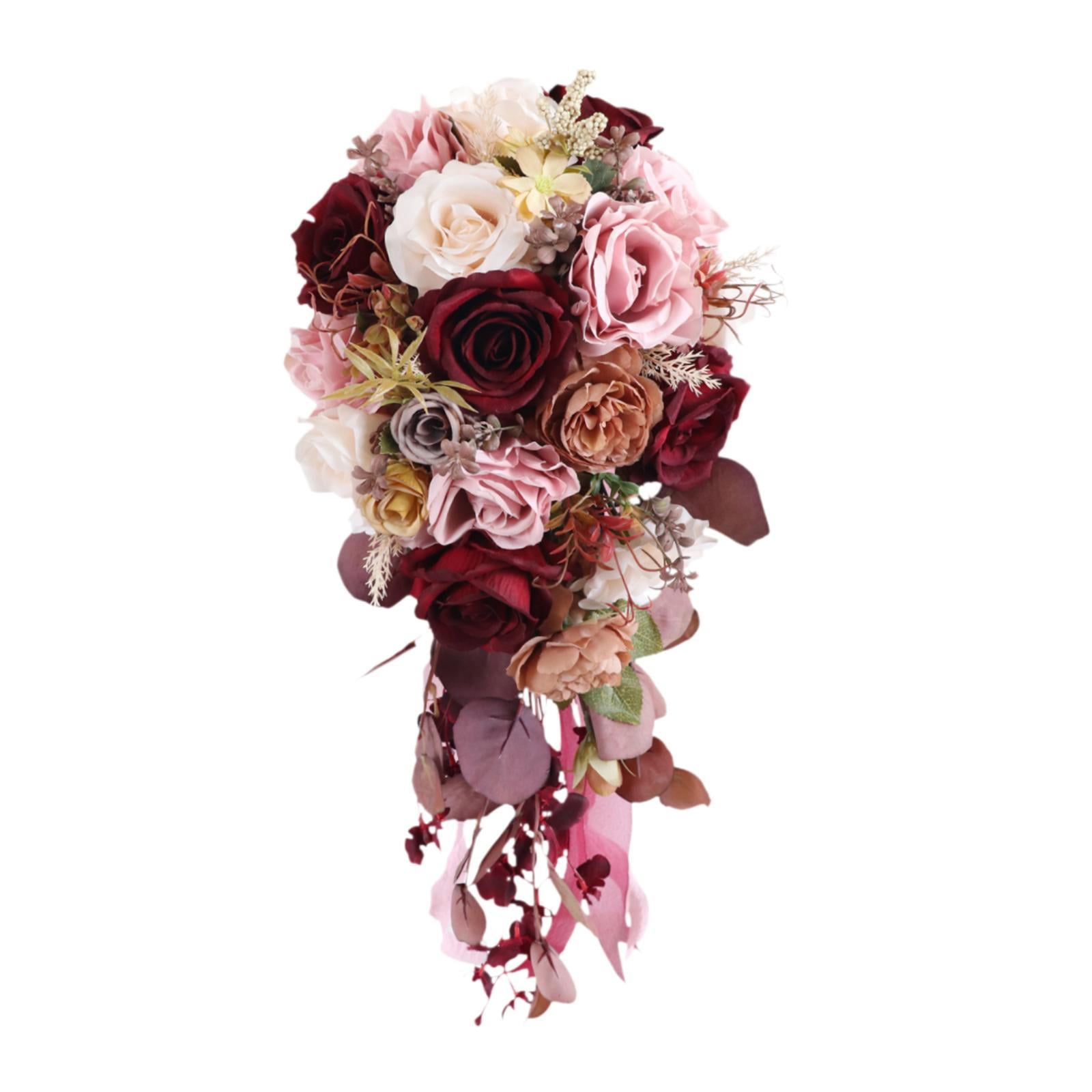 balikha Wedding Bouquet Bridal Bouquet Elegant Artificial Flowers Bride Holding Bouquet for Anniversary Ceremony Wedding Centerpieces